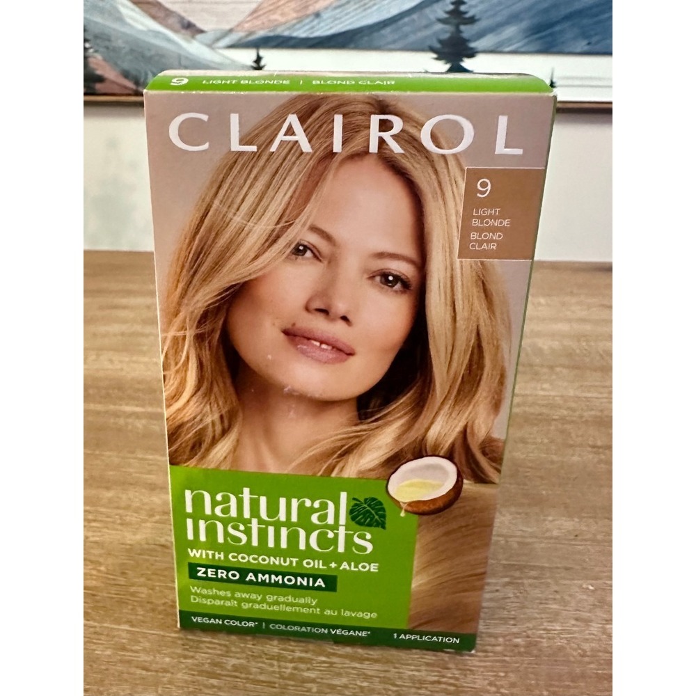 Clairol Natural Instincts Hair Dye 9 Light Blonde Hair Color Ammonia Free New